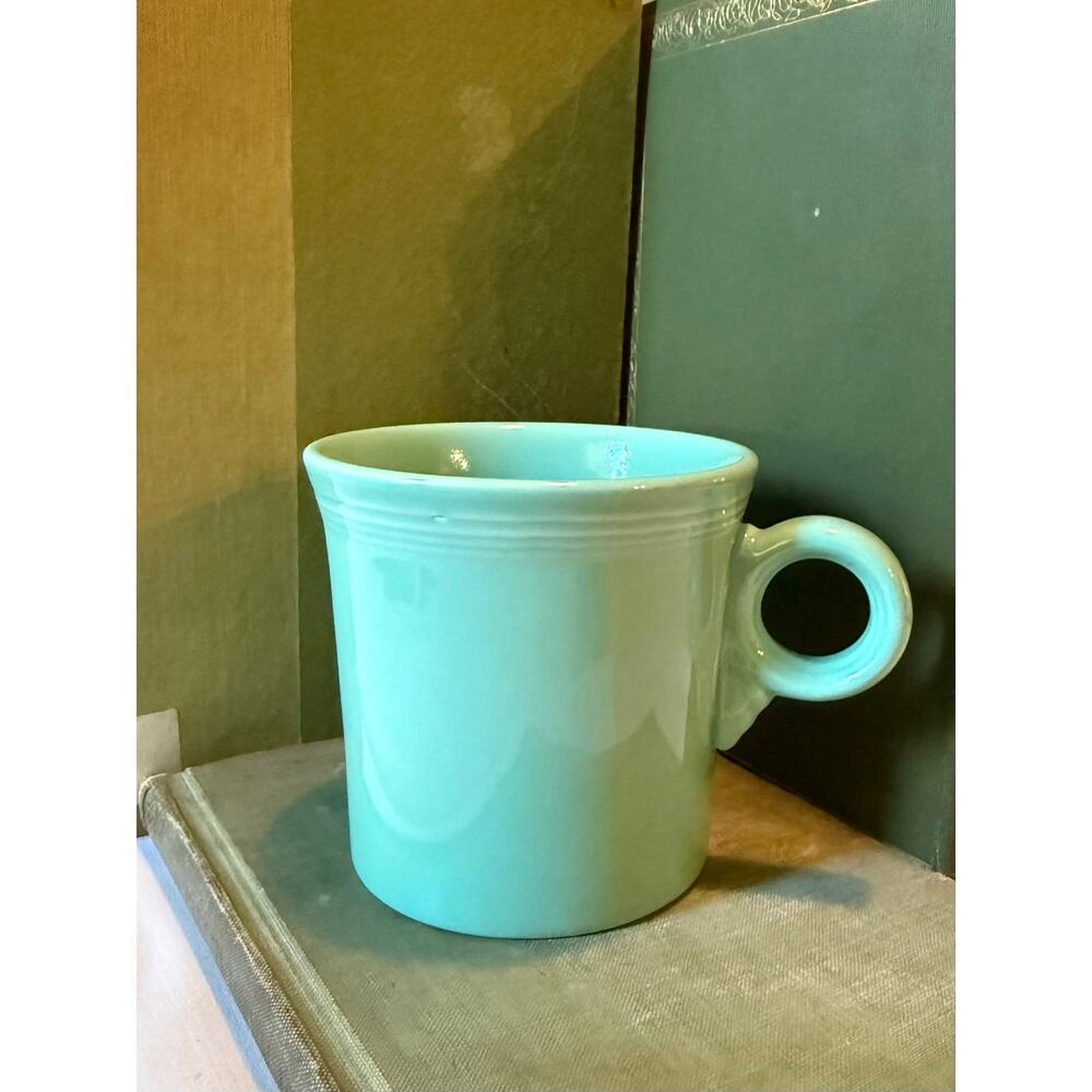 Fiesta Ware Turquoise Mug – Post‑86 – HLC USA – 3.5”